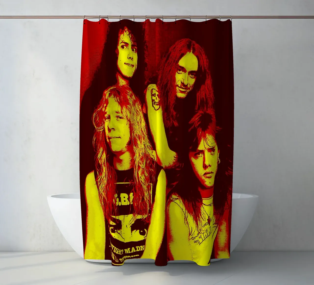 metallica band art shower curtain by vanhesling