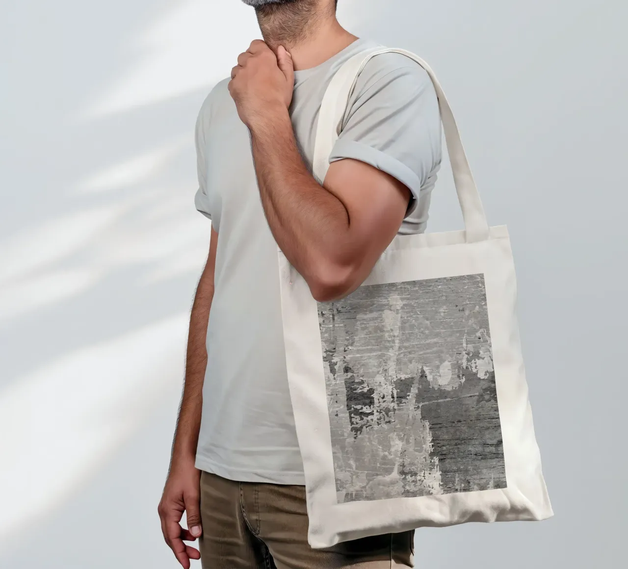 abstract art gray texture borsa in juta da vintageshop