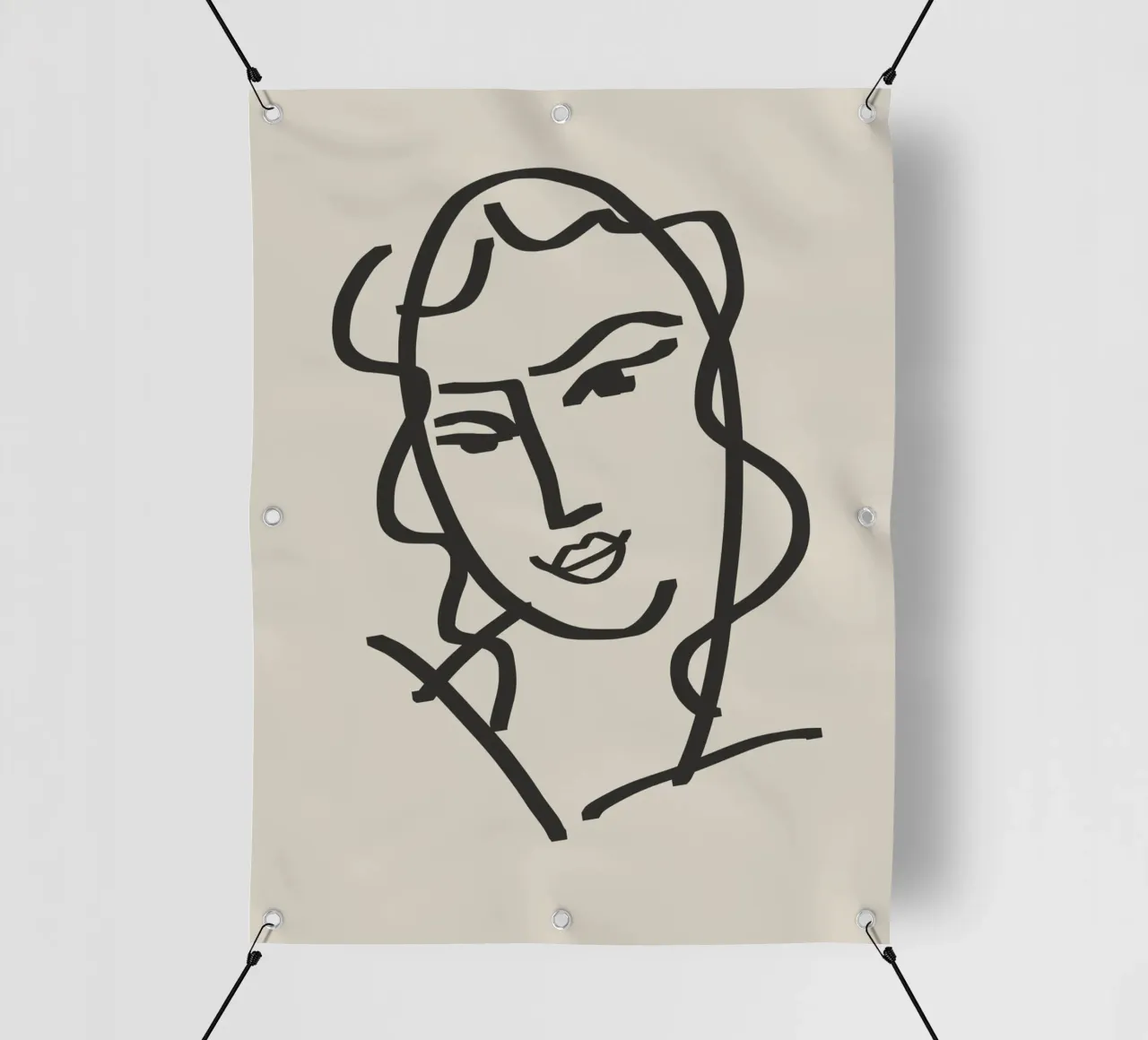 Ritratto candido in line art 7 telo in pvc da Little Dean