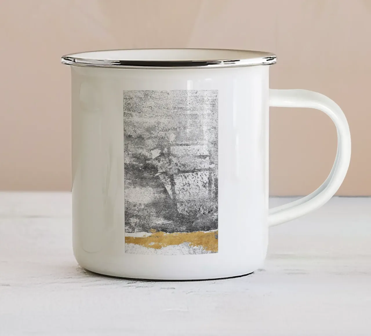 abstract art gray texture gold tazza in smalto da vintageshop