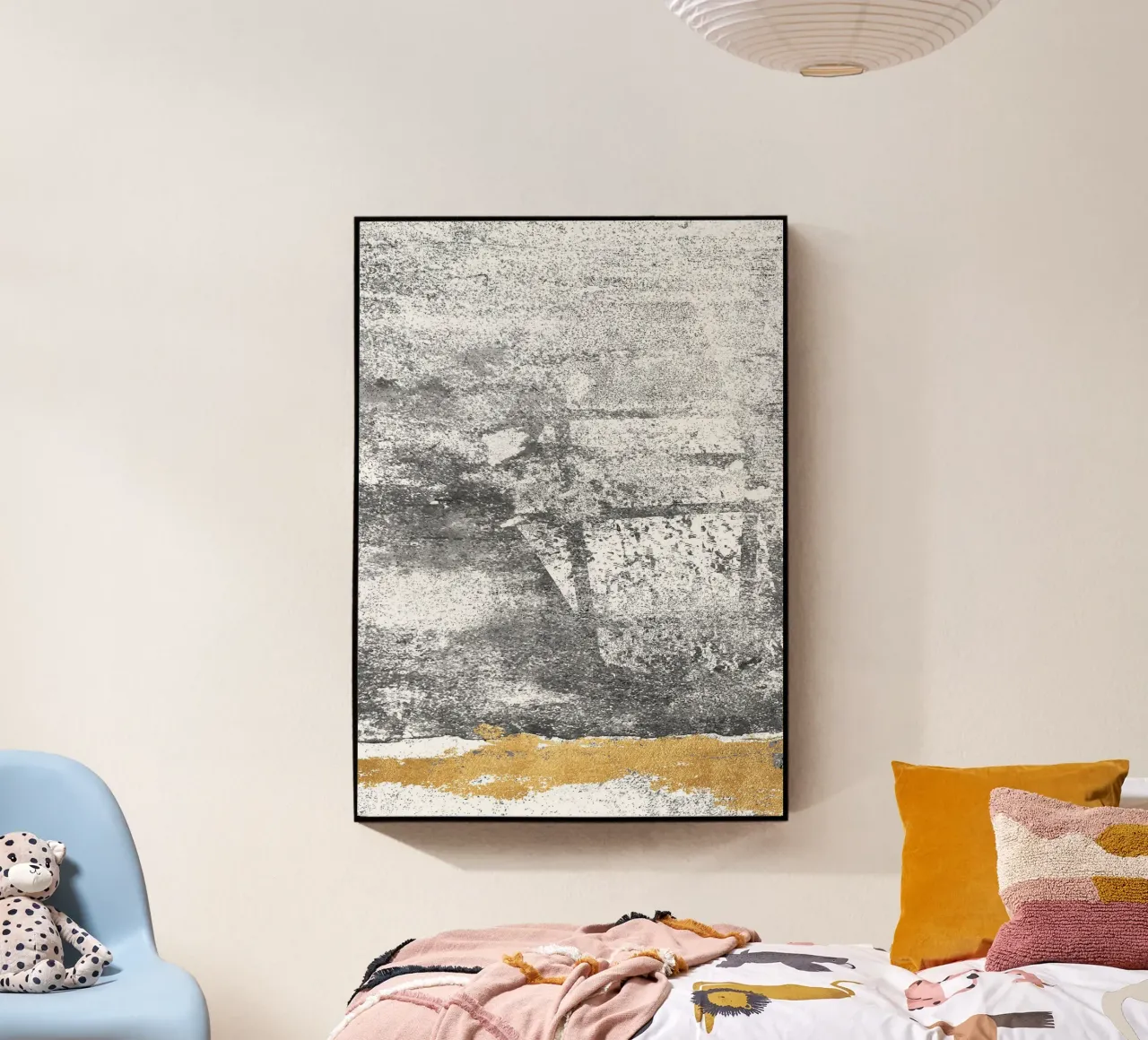 abstract art gray texture gold plexiglass da vintageshop