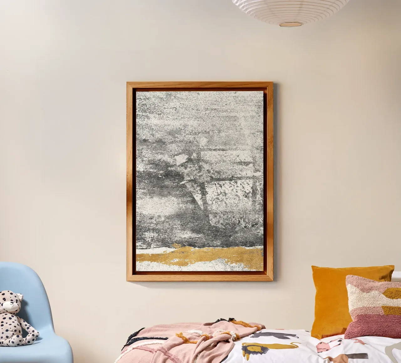 abstract art gray texture gold alluminio dibond da vintageshop