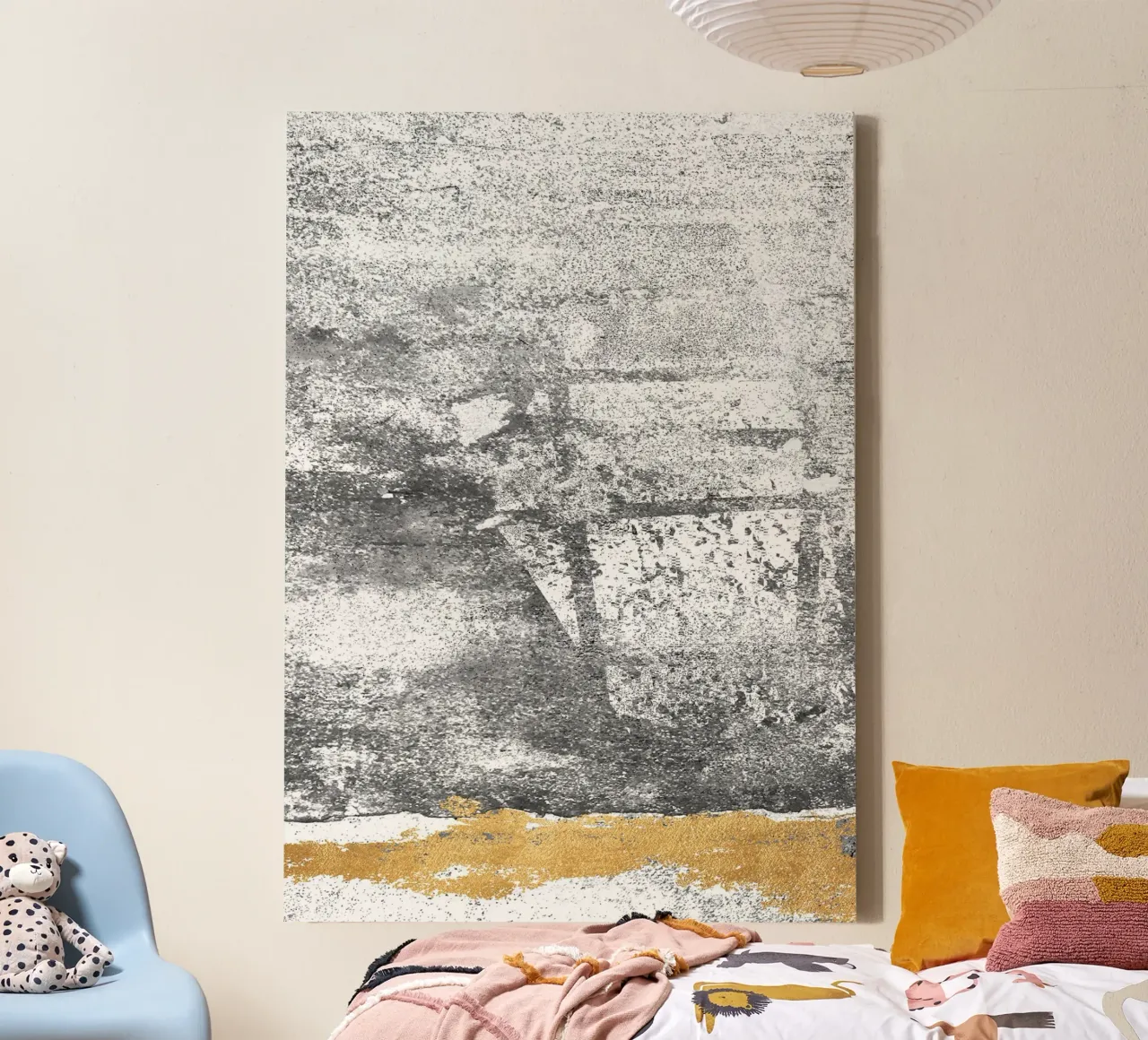 abstract art gray texture gold canvas by vintageshop