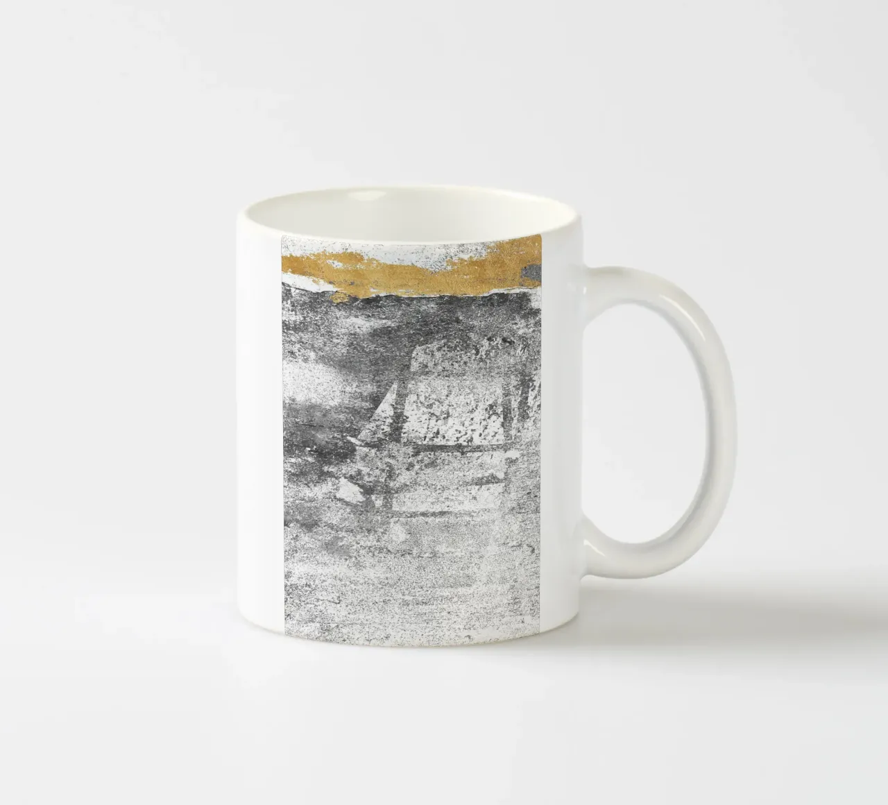 abstract art gray texture gold 2 tazza in ceramica da vintageshop