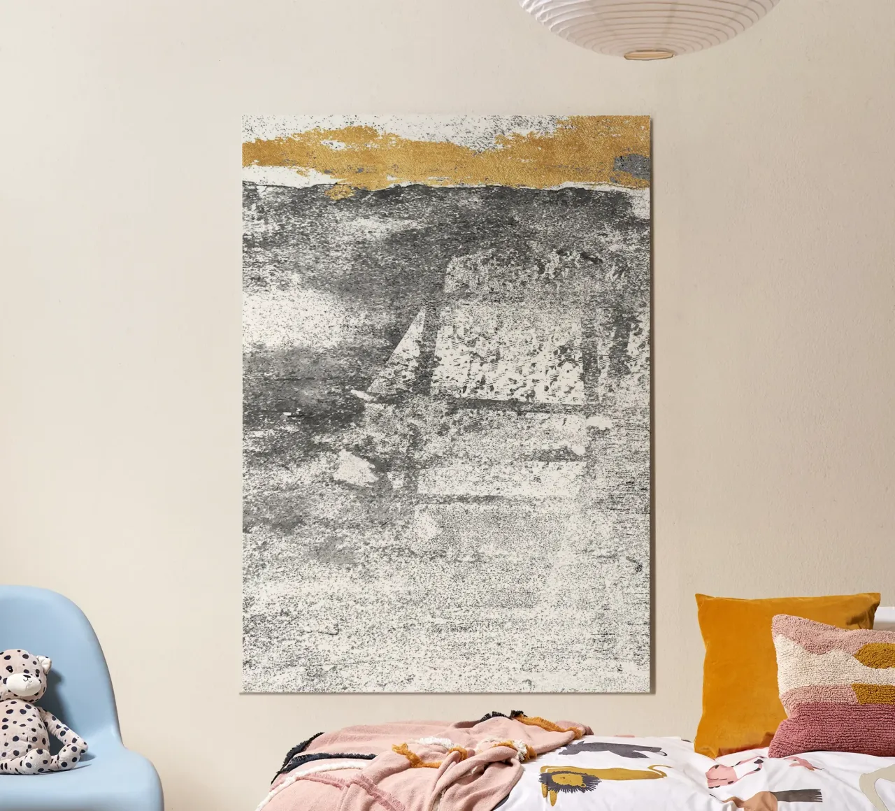 abstract art gray texture gold 2 alluminio dibond da vintageshop
