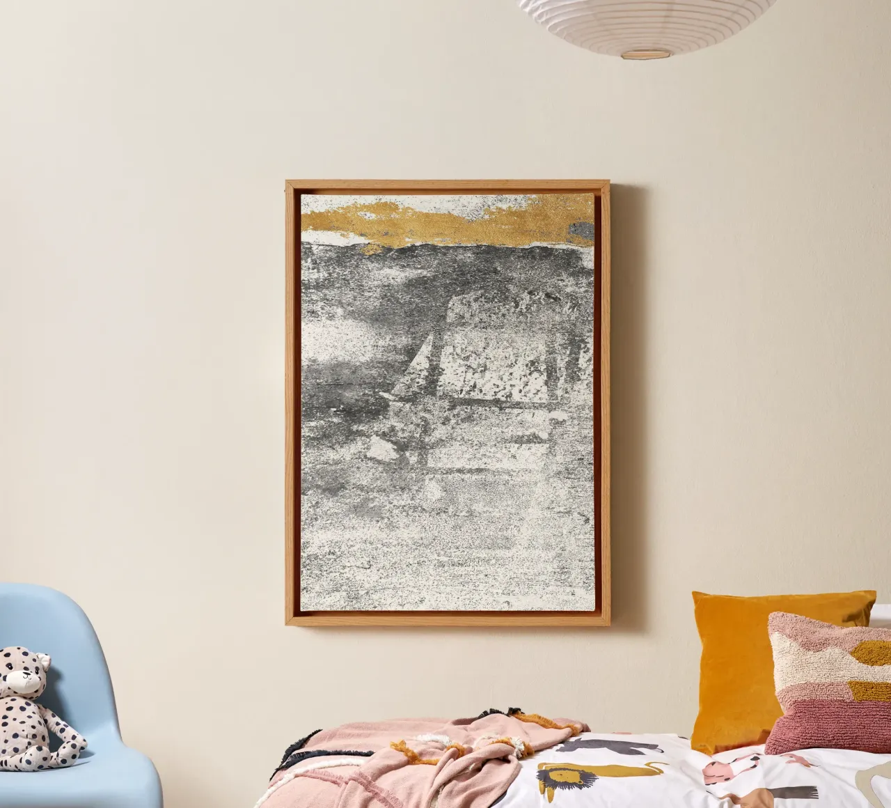 abstract art gray texture gold 2 tela da vintageshop