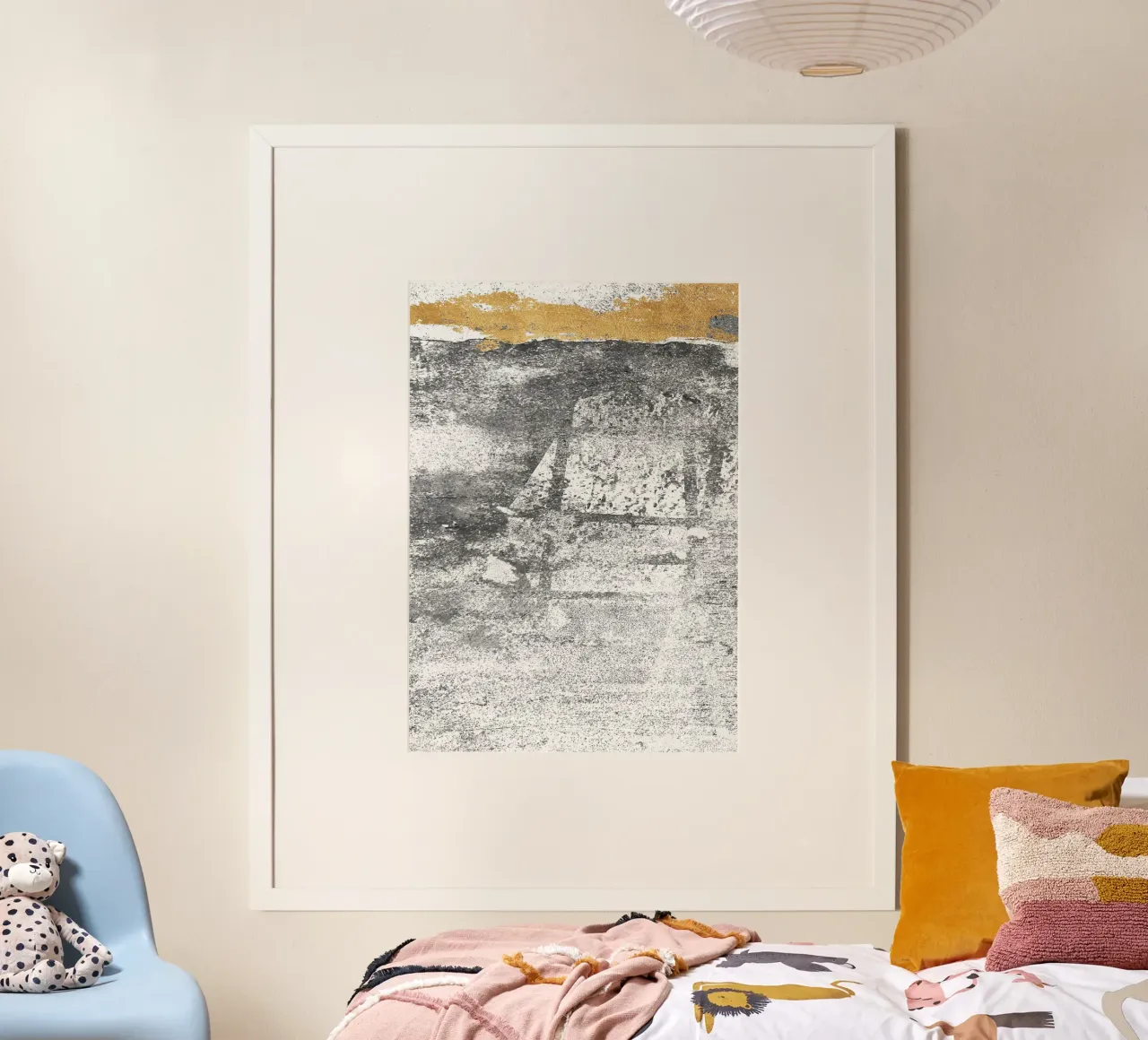 abstract art gray texture gold 2 poster da vintageshop