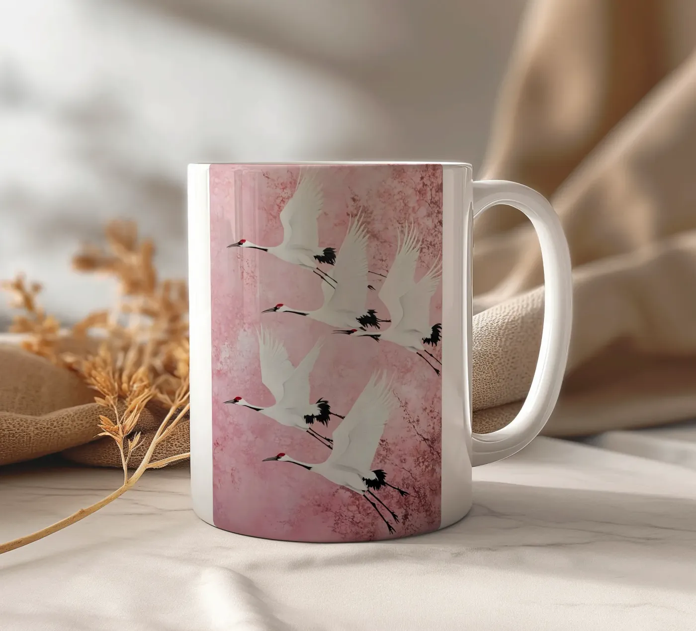 Cranes ceramic mug by IamHomeStudio