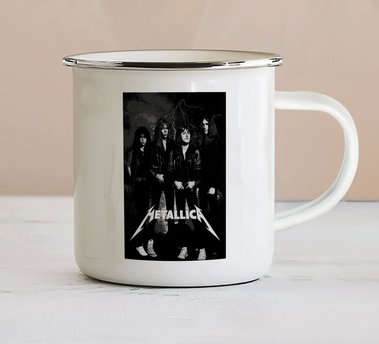 metallica band art tazza in smalto da vanhesling
