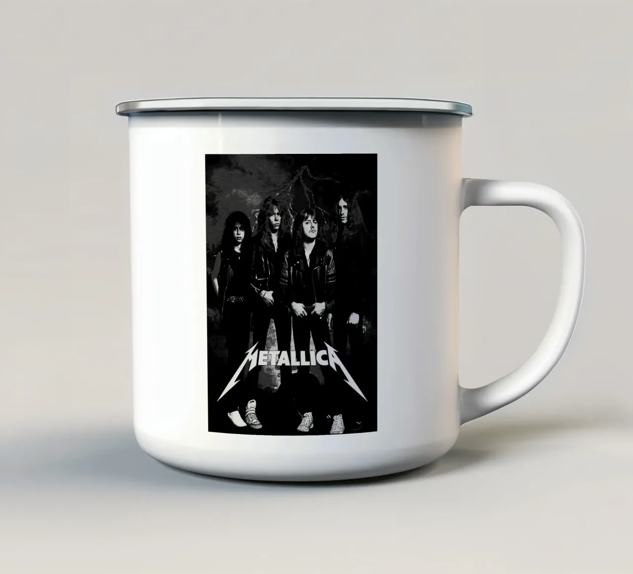 metallica band art tazza in smalto da vanhesling