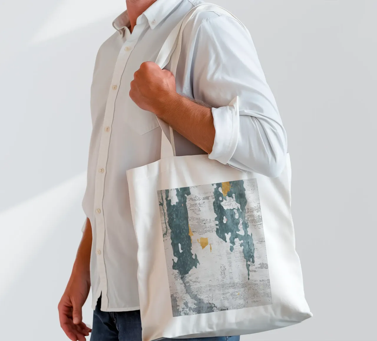 abstract art gray texture borsa in juta da vintageshop