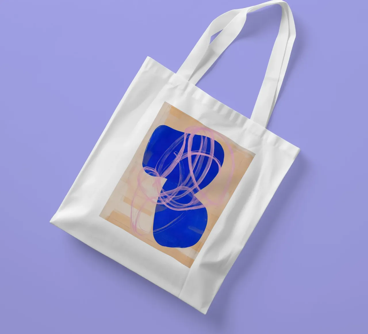 Forme dinamiche in blu cobalto e rosa borsa in juta da Euphoria Theresa