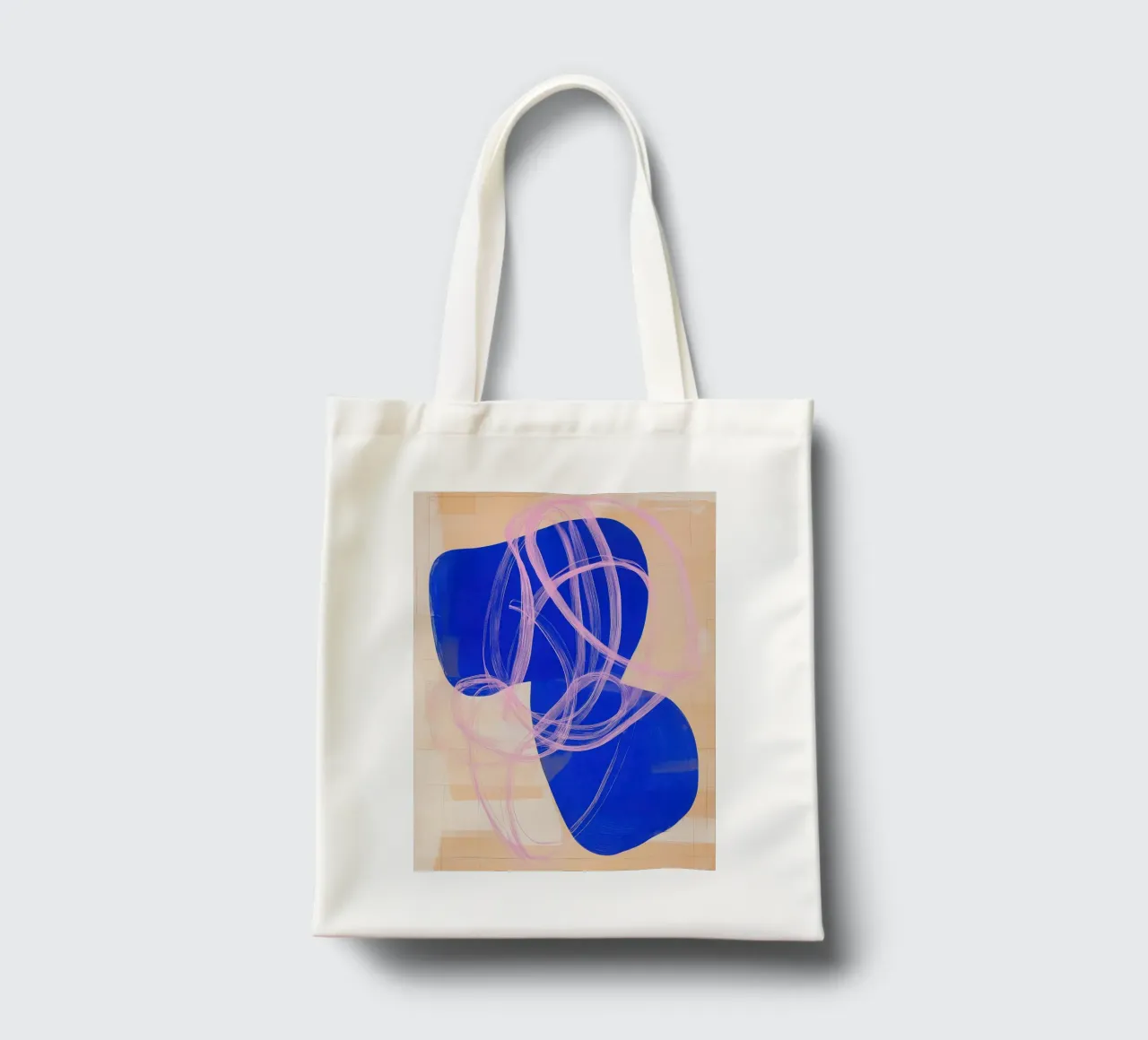 Forme dinamiche in blu cobalto e rosa borsa in juta da Euphoria Theresa