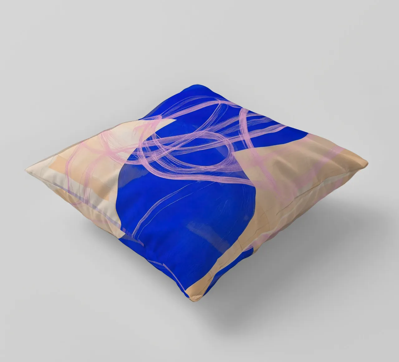 Forme dinamiche in blu cobalto e rosa cuscino da Euphoria Theresa