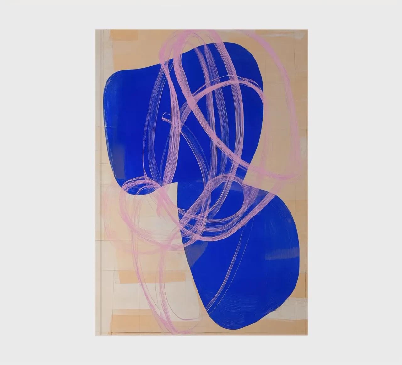 Dynamic shapes in cobalt blue & pink notebook by Euphoria Theresa