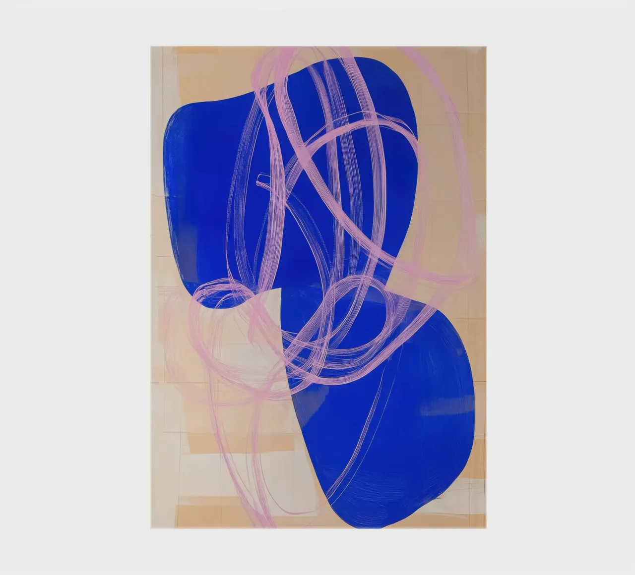 Dynamic shapes in cobalt blue & pink notebook by Euphoria Theresa