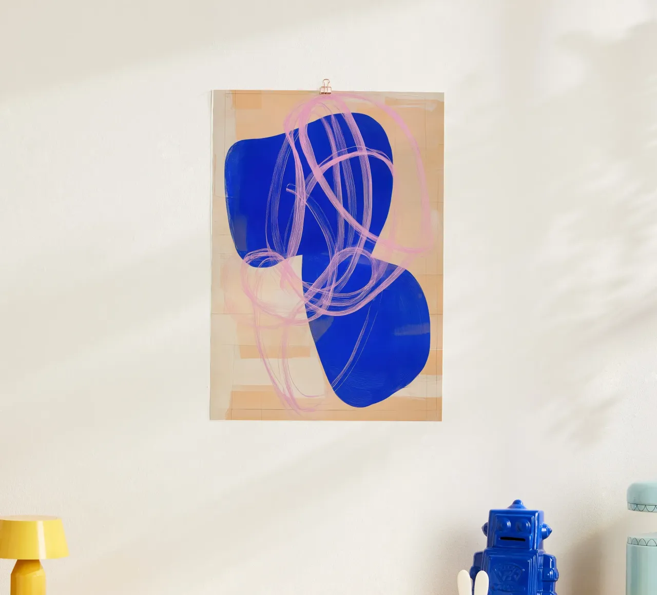Formes dynamiques en bleu cobalt & rose poster de Euphoria Theresa