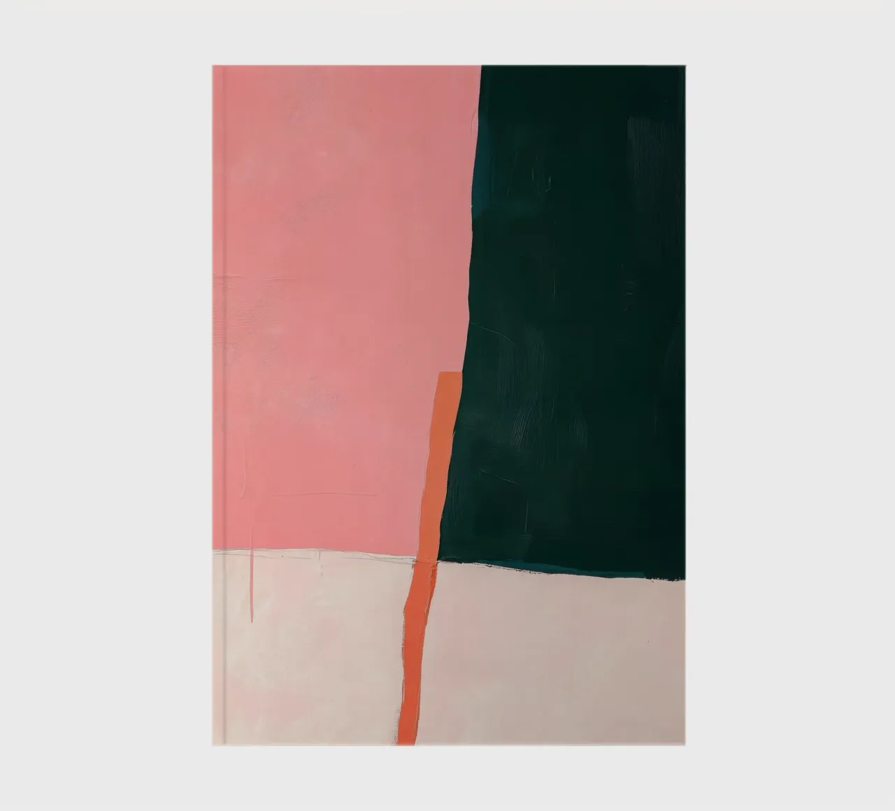 Minimalist composition in pink & green notebook by Euphoria Theresa