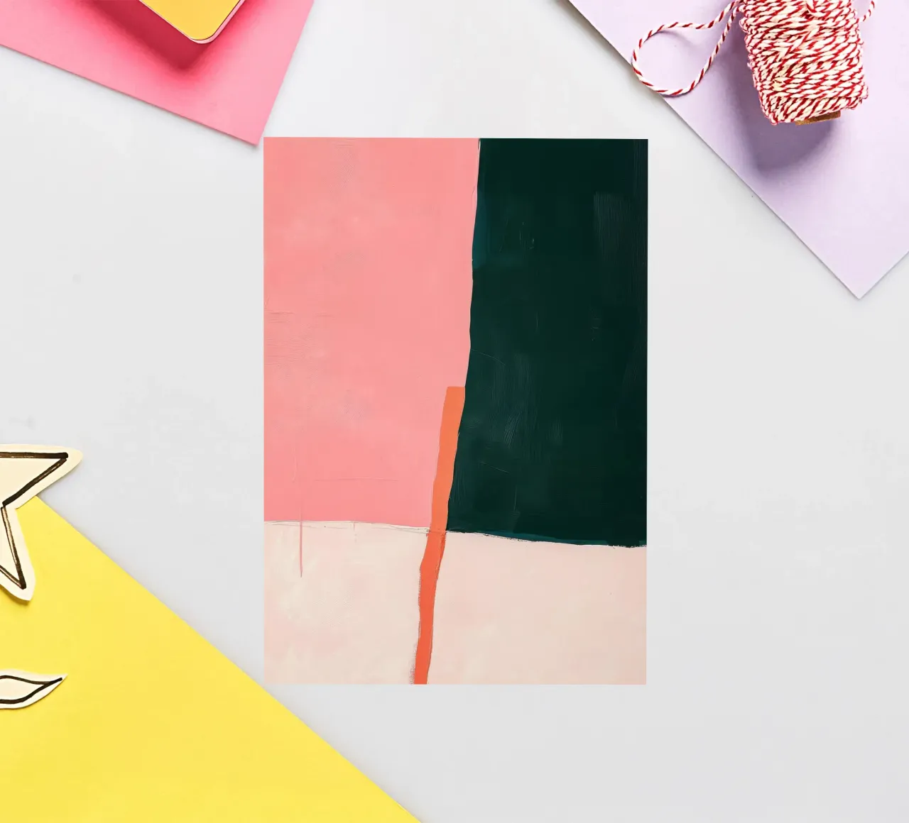 Composición minimalista en rosa y verde pegatina de Euphoria Theresa