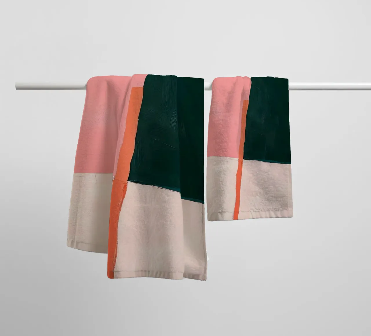 Composizione minimalista in rosa e verde asciugamano da bagno da Euphoria Theresa