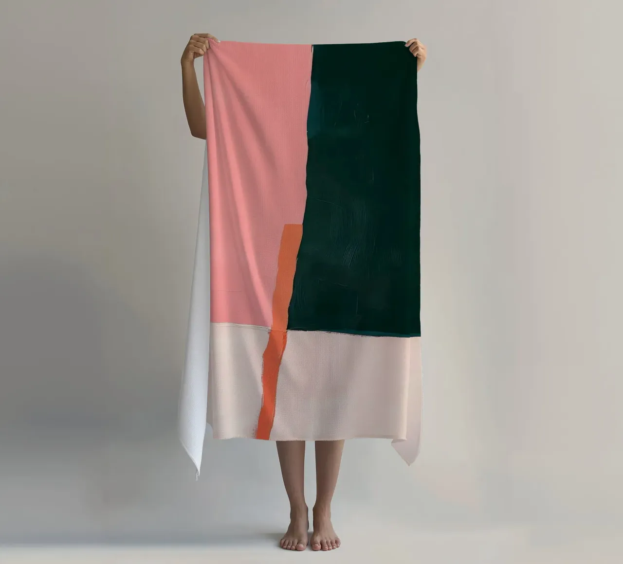 Composizione minimalista in rosa e verde telo mare da Euphoria Theresa
