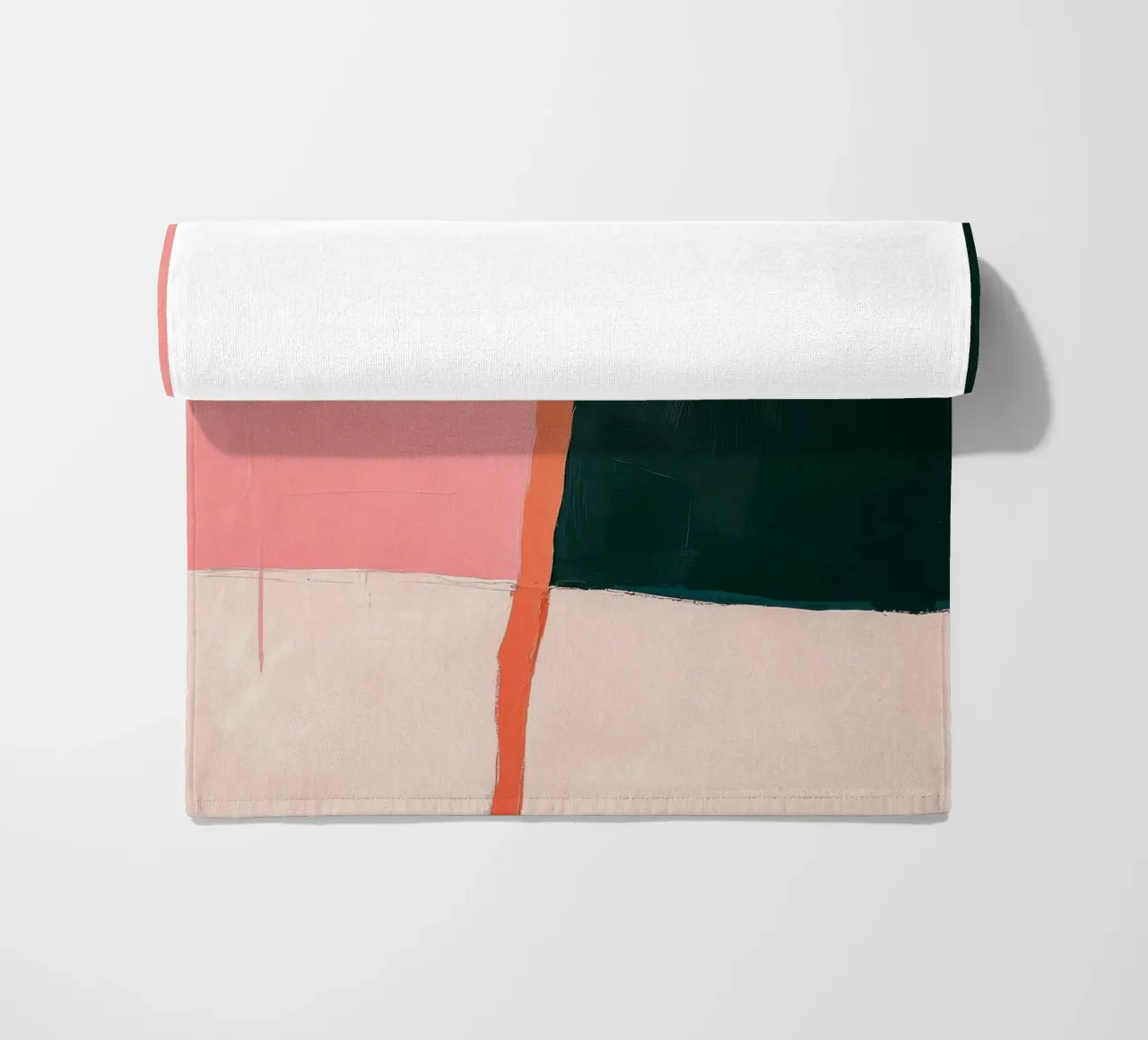Composizione minimalista in rosa e verde telo mare da Euphoria Theresa