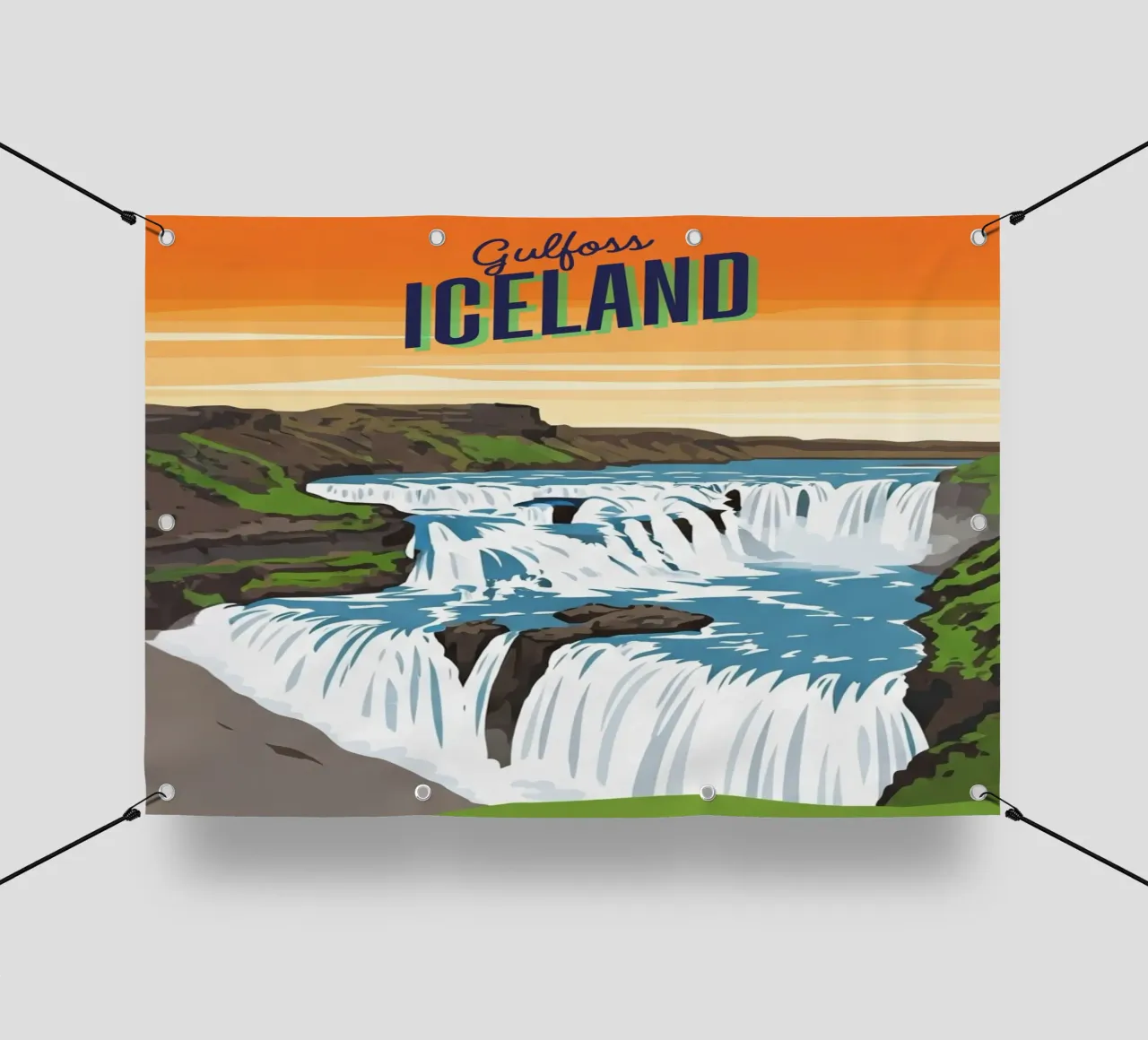 Gullfoss: The Golden Ticket, Iceland telo in pvc da ZEN VACATION