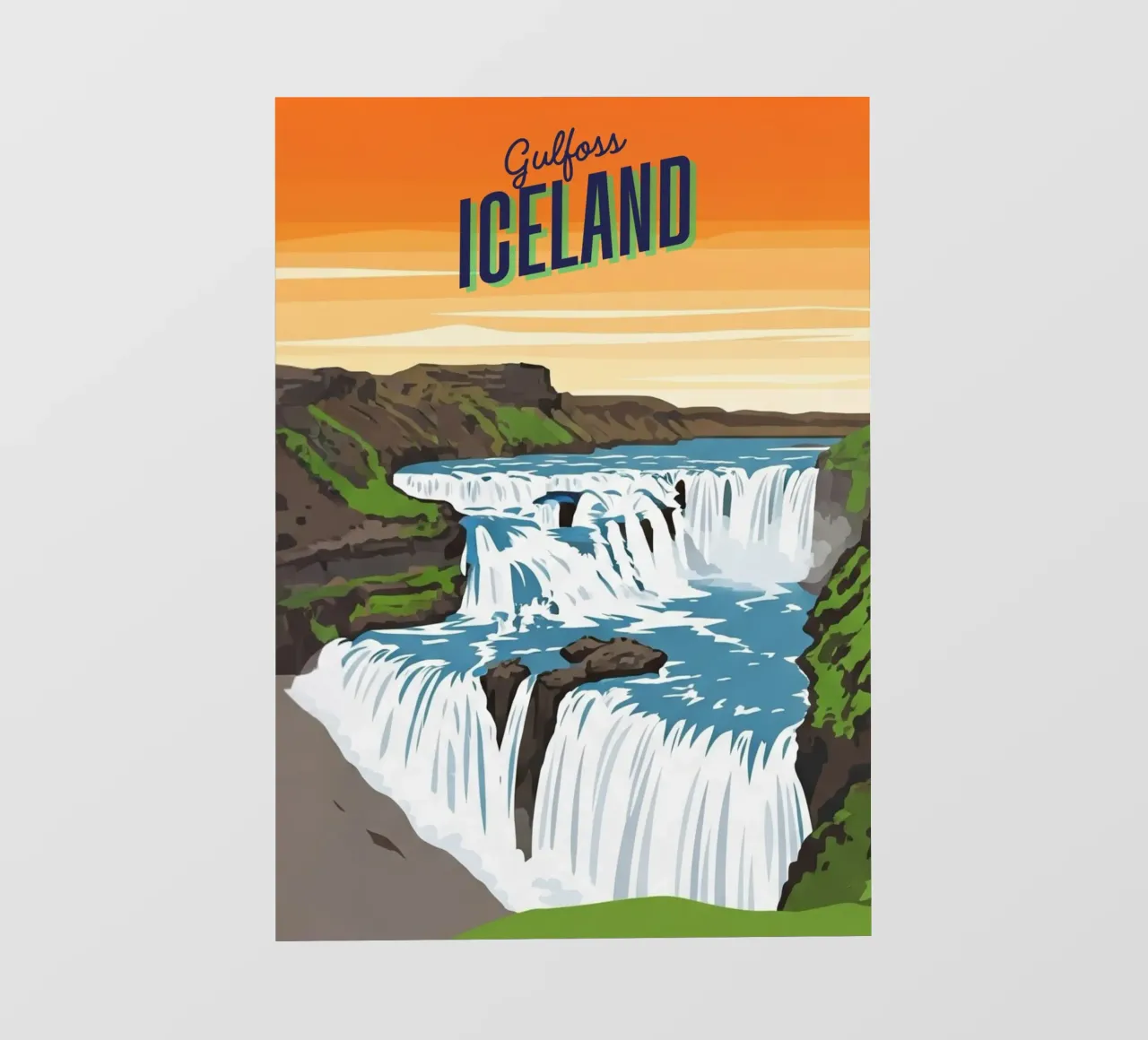 Gullfoss: The Golden Ticket, Iceland telo in pvc da ZEN VACATION