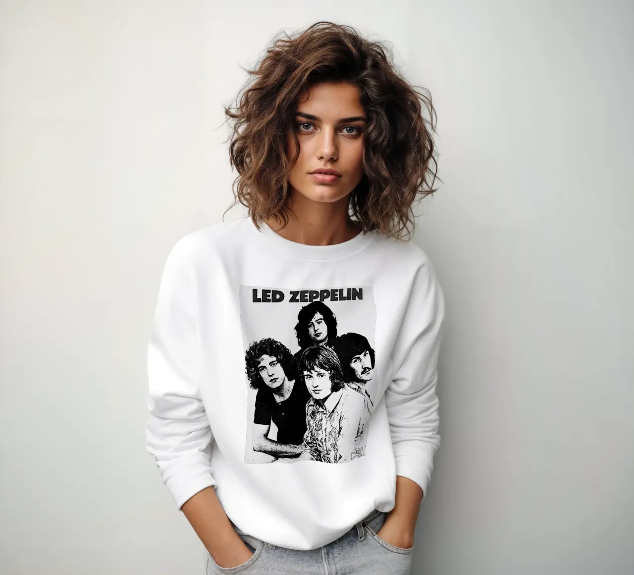 led zeppelin band art felpa da vanhesling