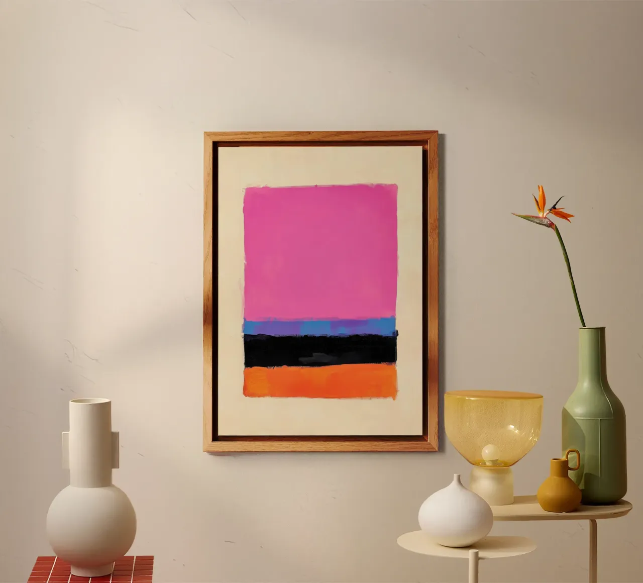 Composizione astratta in rosa, viola e arancione alluminio dibond da Euphoria Theresa