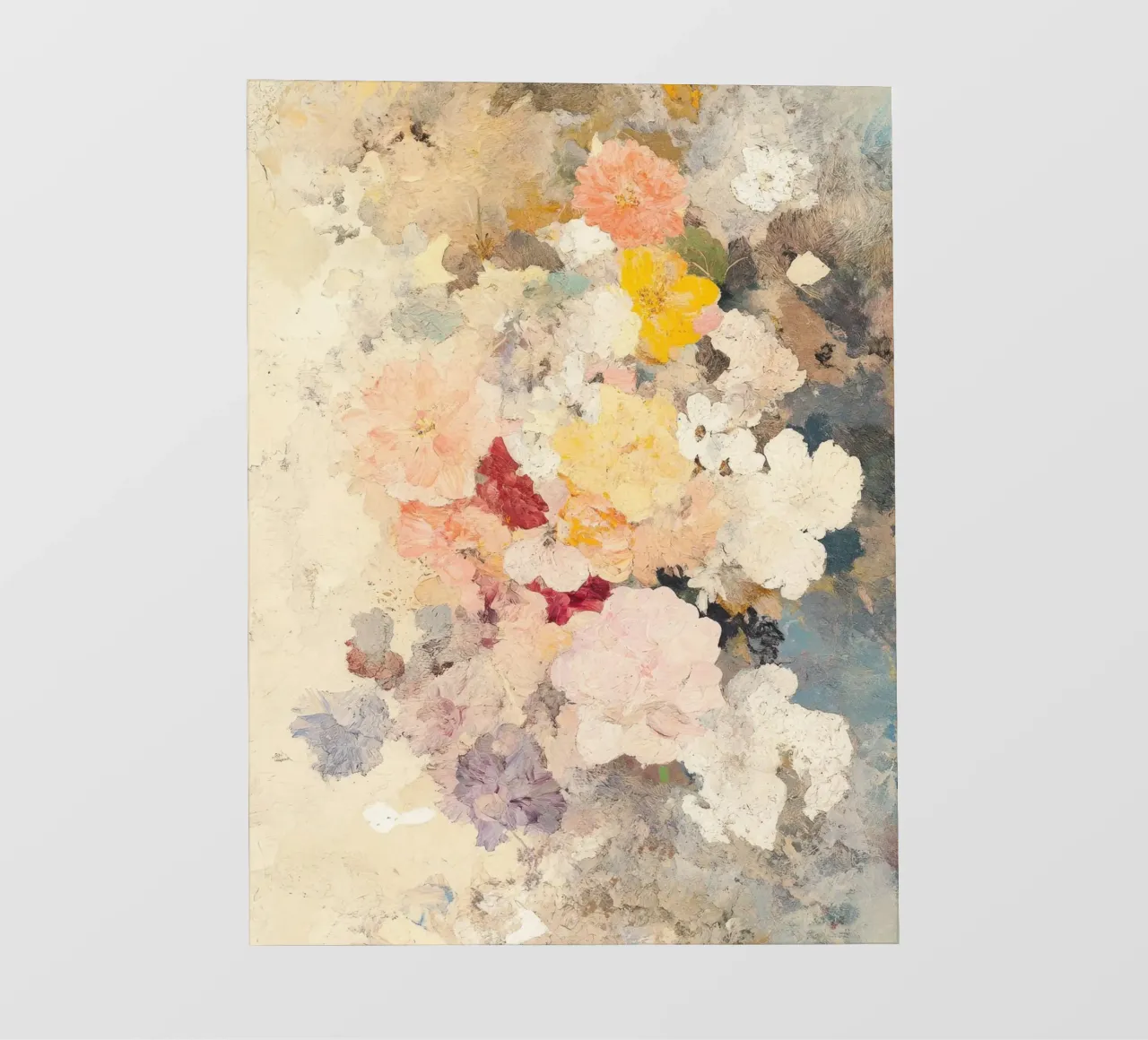 Vintage oil painting with abstract flower arrangement photo wallpaper by Euphoria Theresa