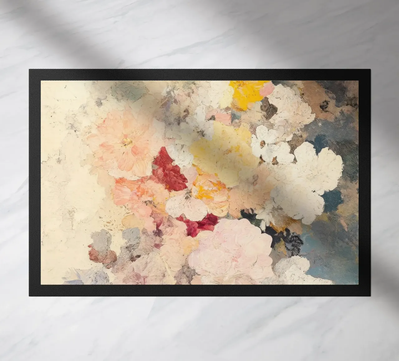 Dipinto a olio d'epoca con composizione floreale astratta zerbino da Euphoria Theresa