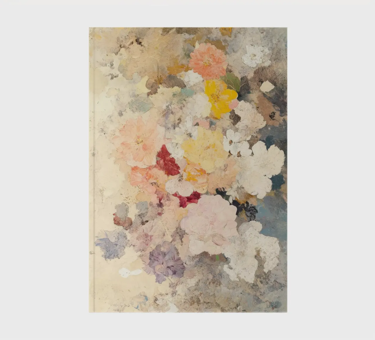Dipinto a olio d'epoca con composizione floreale astratta diario da Euphoria Theresa