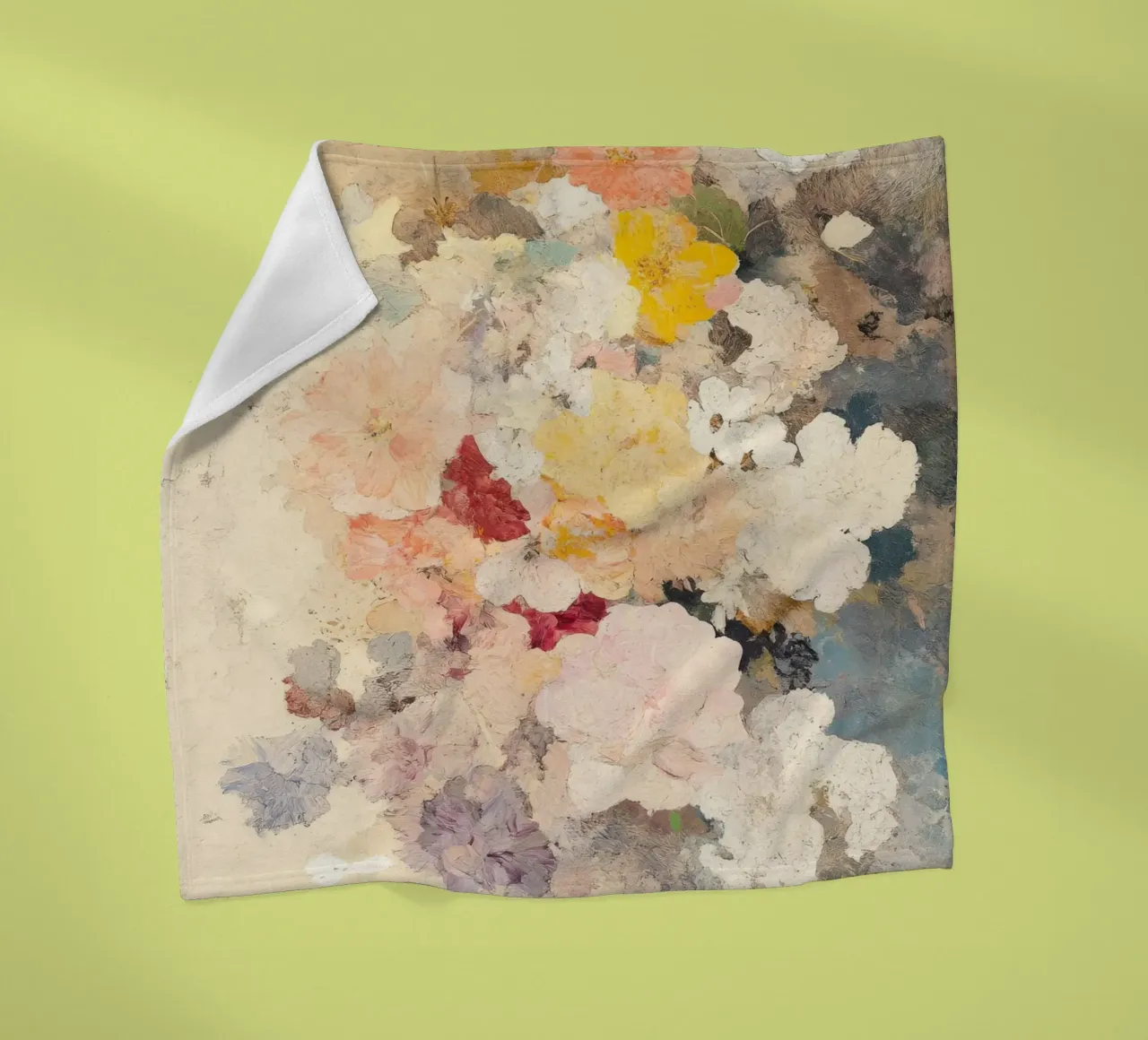 Dipinto a olio d'epoca con composizione floreale astratta coperta in pile da Euphoria Theresa