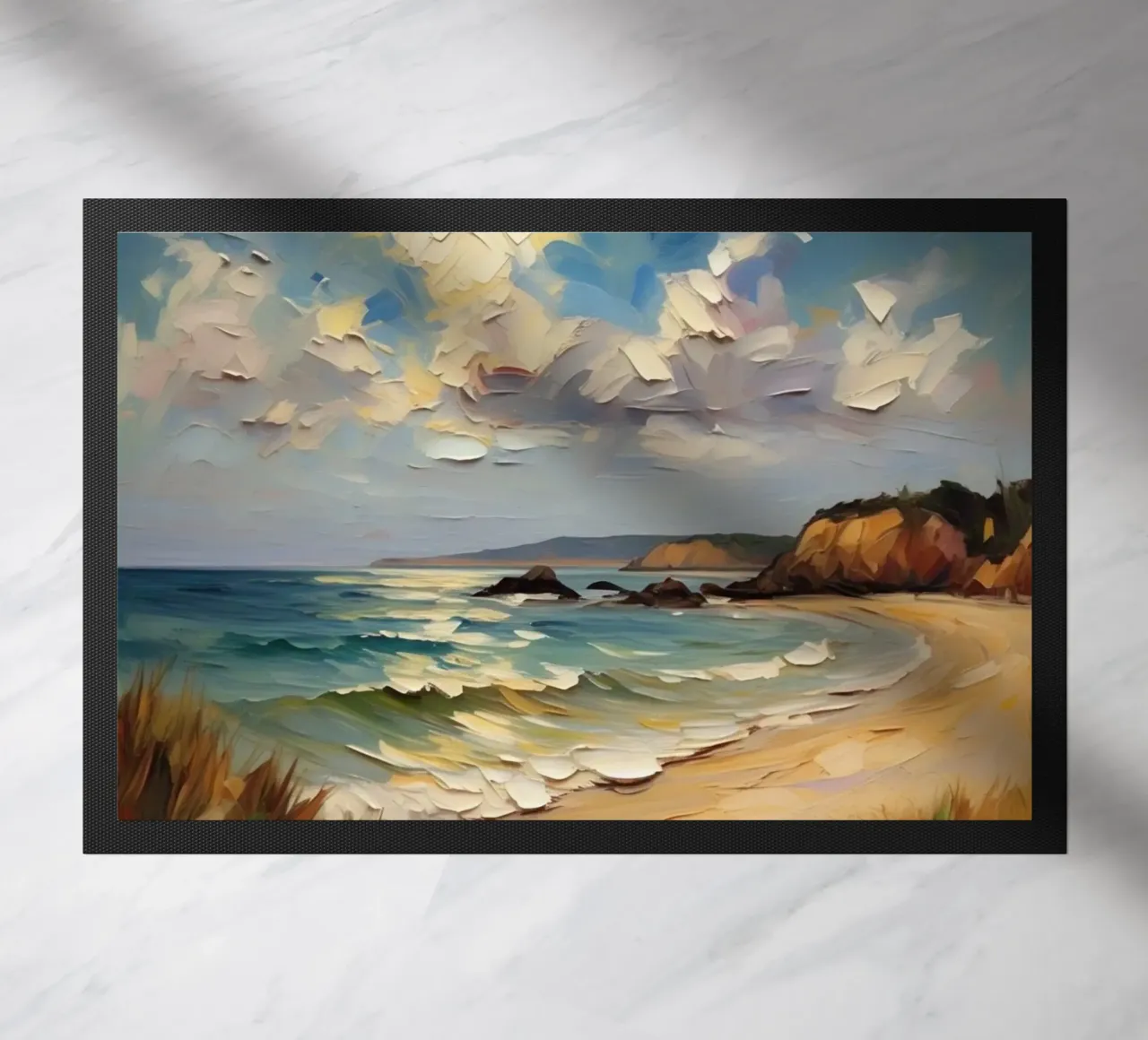 beach waves doormat by Earthly Visions