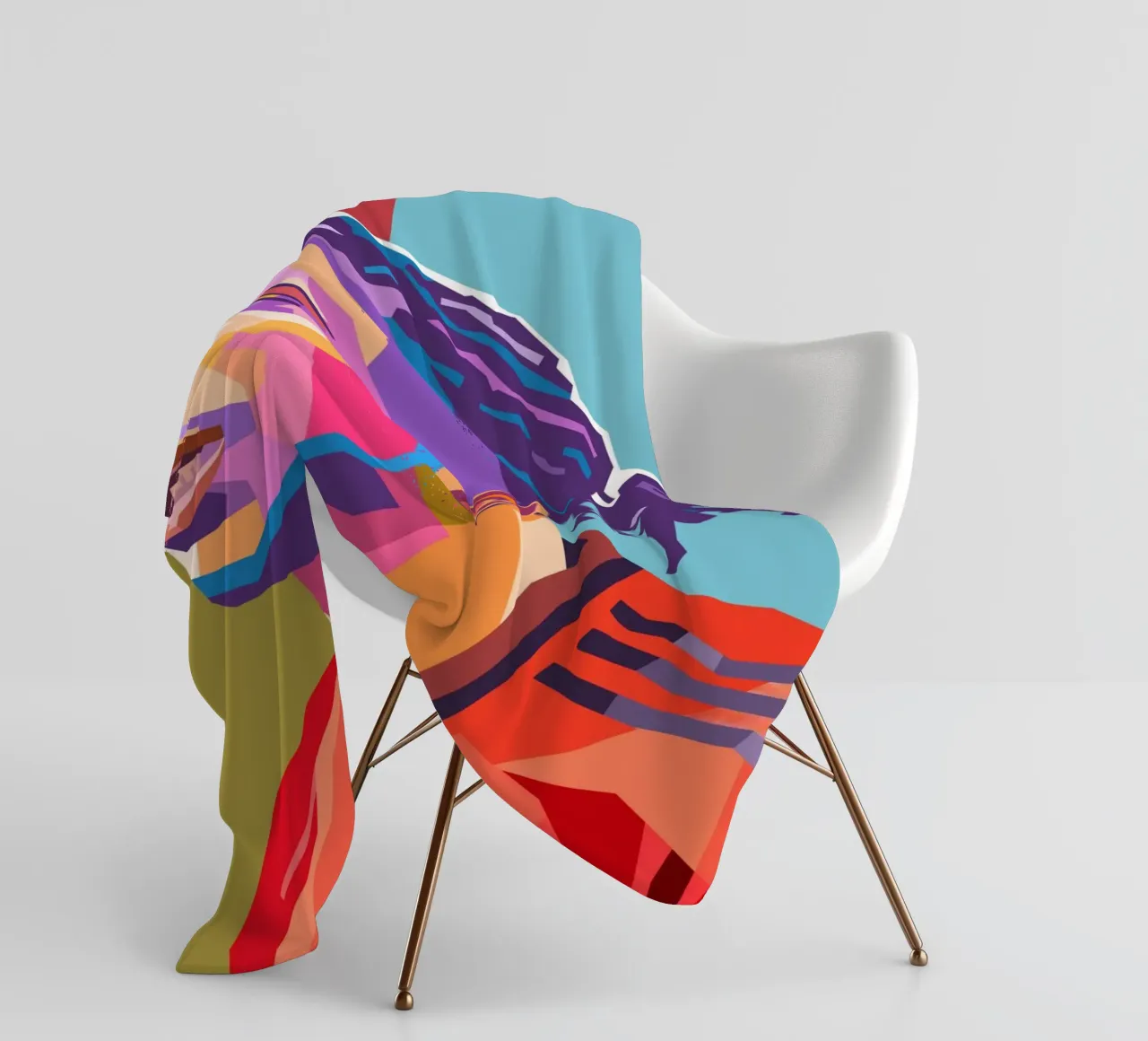 Ritratto pop art di Michael Olise coperta in pile da Hantamrata
