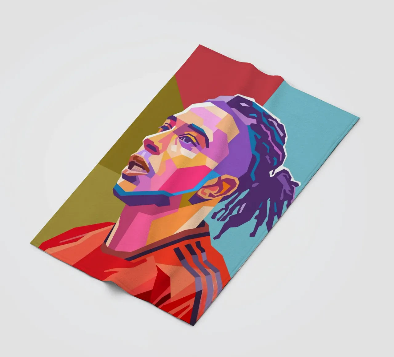 Ritratto pop art di Michael Olise coperta in pile da Hantamrata