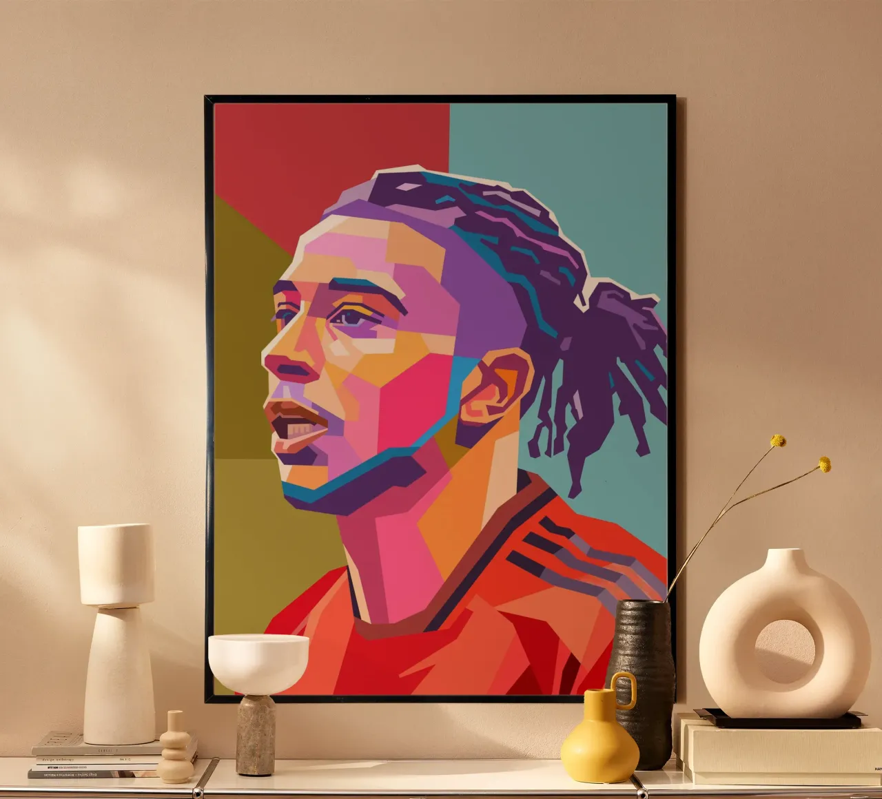 Ritratto pop art di Michael Olise carta hahnemühle da Hantamrata