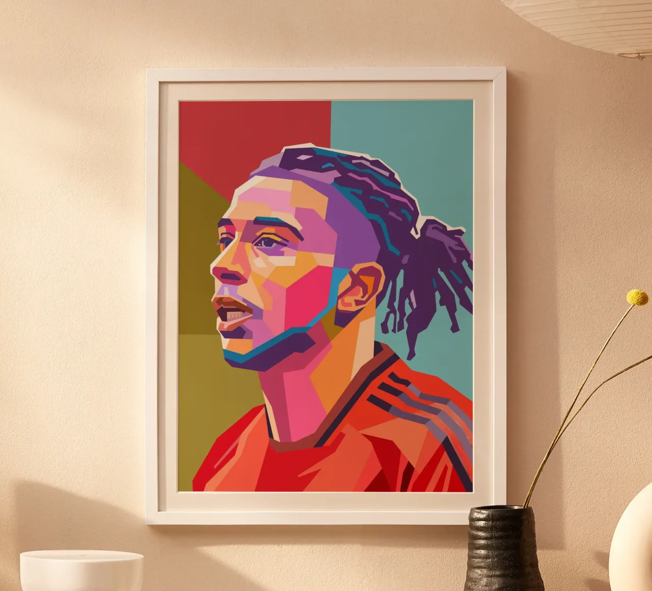 Ritratto pop art di Michael Olise carta hahnemühle da Hantamrata