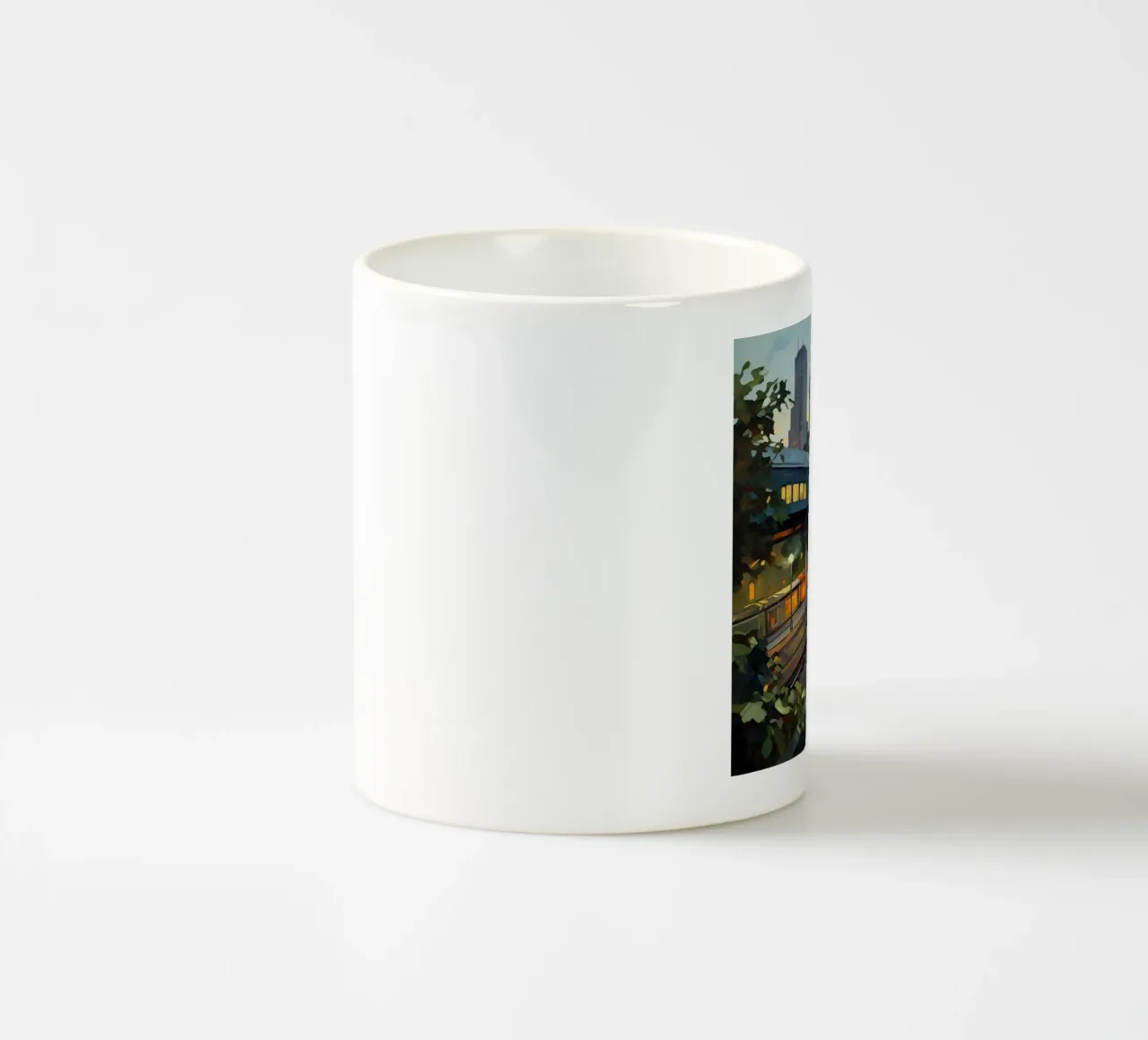 scena urbana balcone tazza in ceramica da Earthly Visions