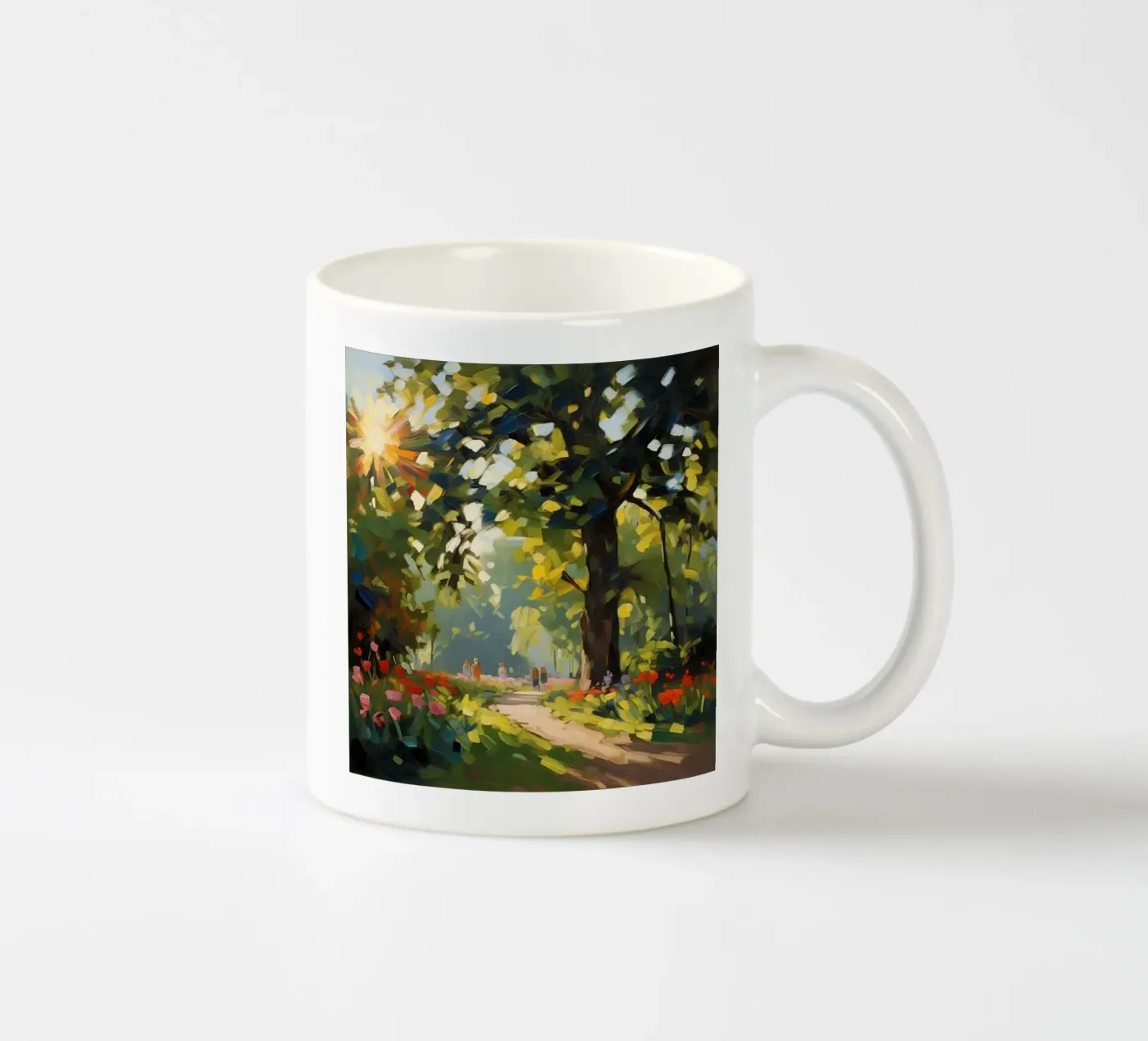 sunlight trees ceramic mug by Earthly Visions