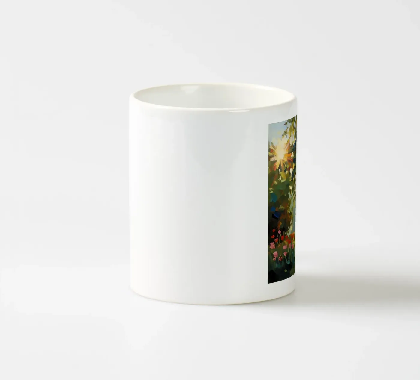sunlight trees ceramic mug by Earthly Visions