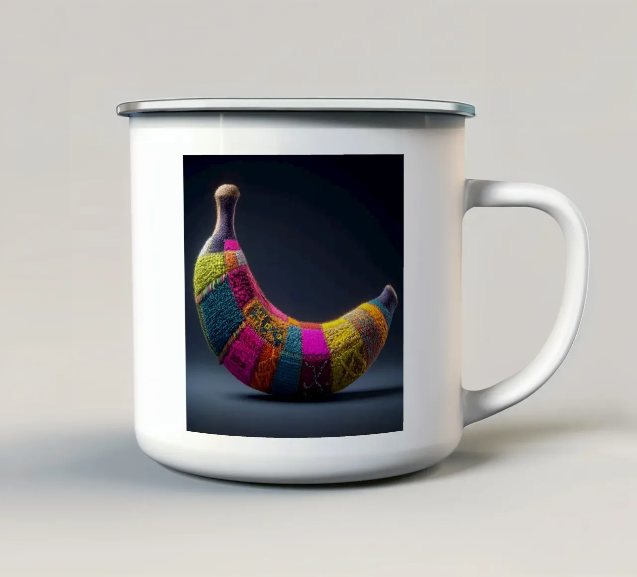 Banana & Carpet emaille mok van Motivate-Today