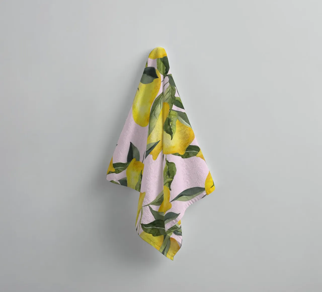 Zitrone drucken rosa, Aquarell Zitrone Poster Handtuch von Bella Studio