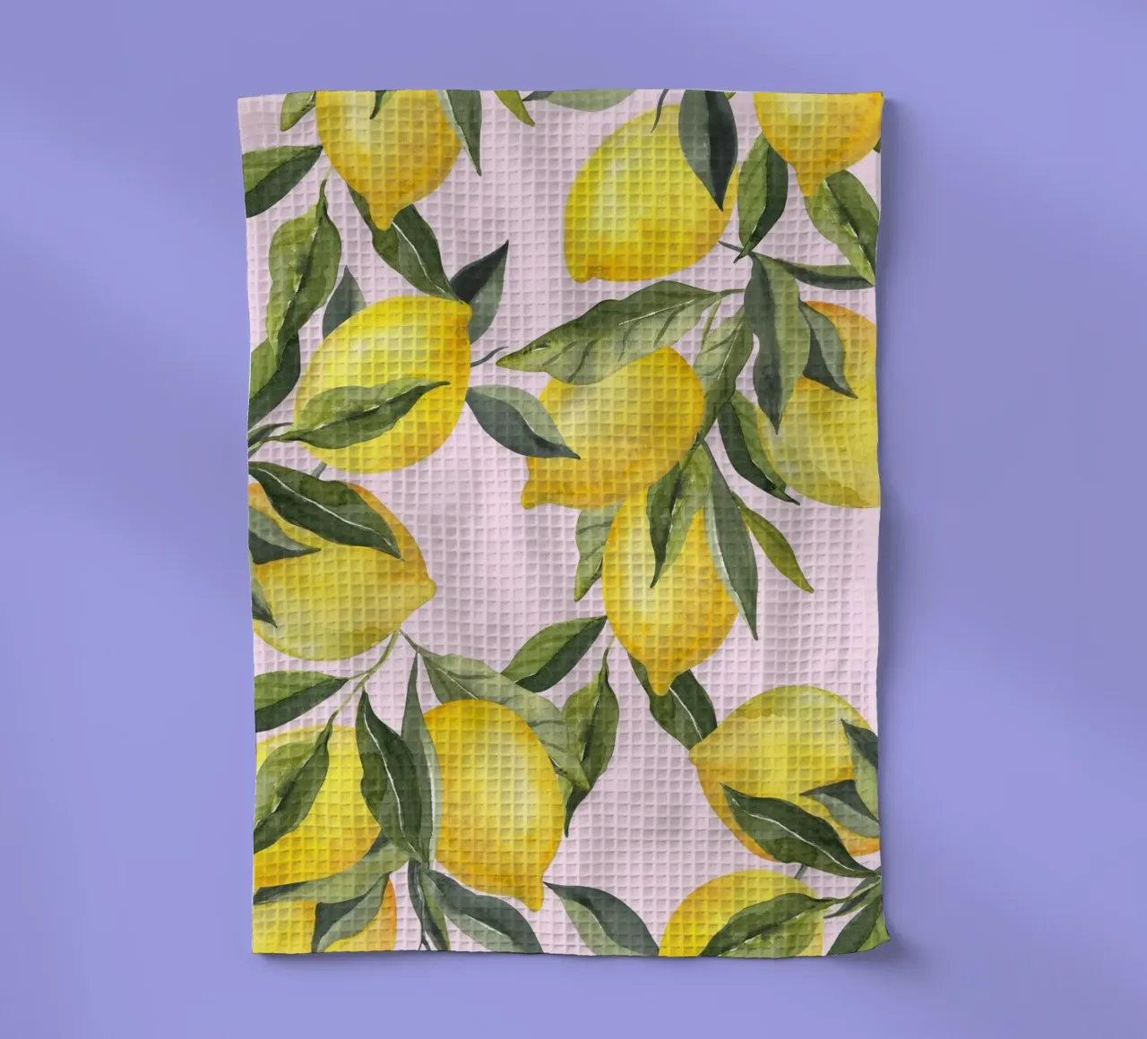 Zitrone drucken rosa, Aquarell Zitrone Poster Geschirrtuch von Bella Studio