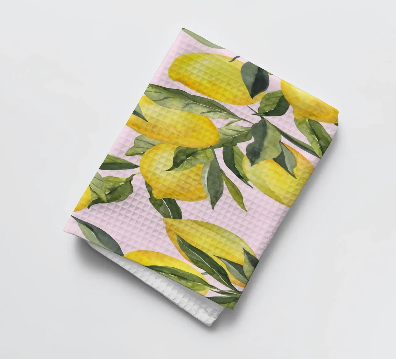 Zitrone drucken rosa, Aquarell Zitrone Poster Geschirrtuch von Bella Studio