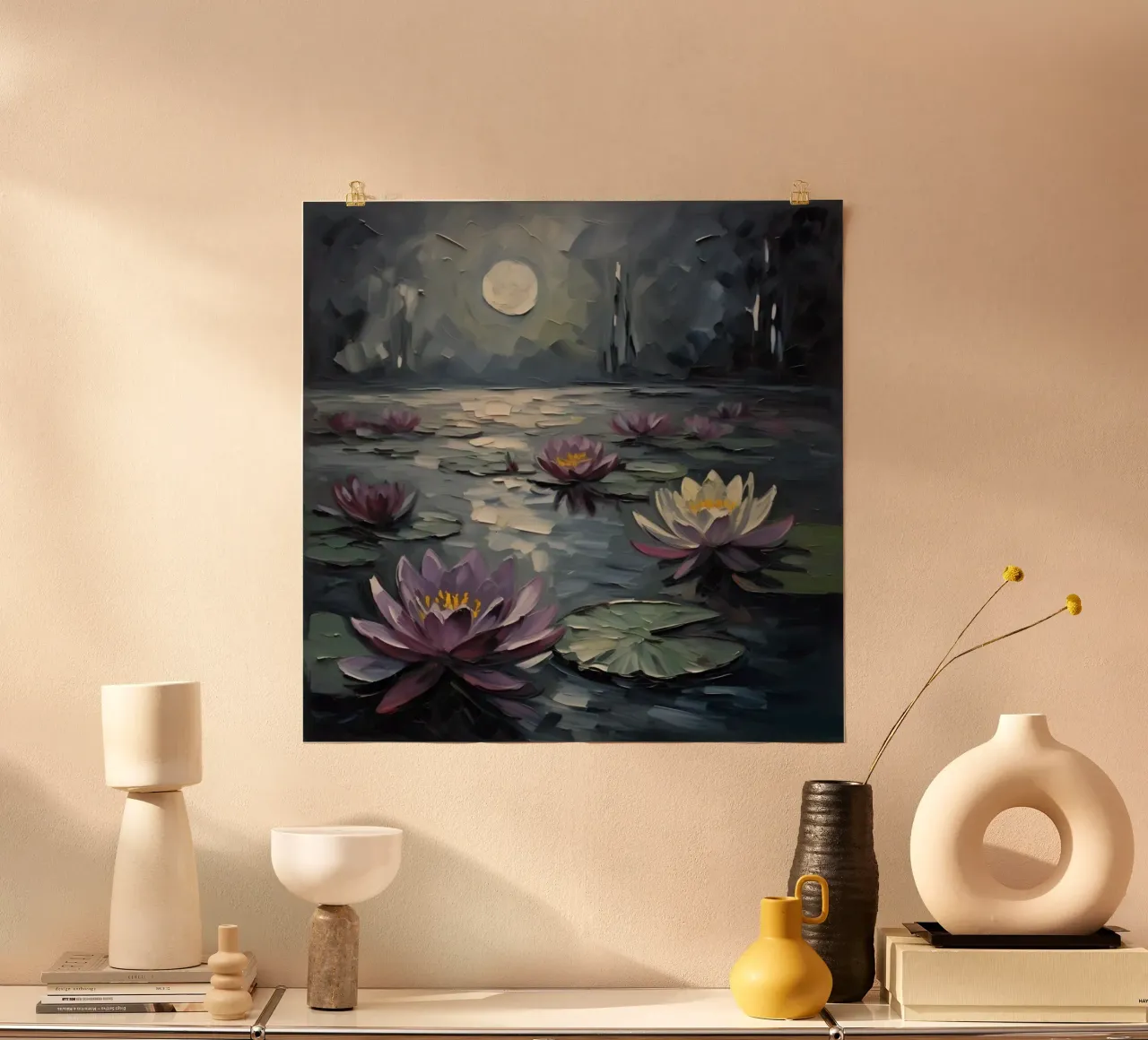 notte di luna poster con telaio in alluminio da Earthly Visions