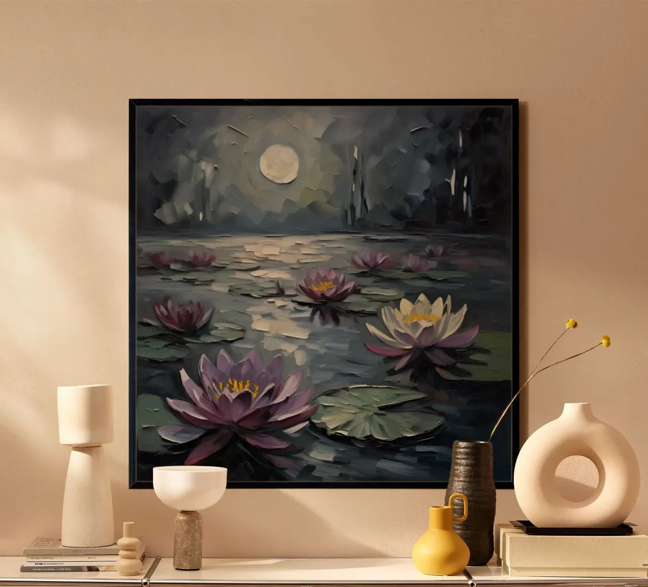 notte di luna poster con telaio in alluminio da Earthly Visions