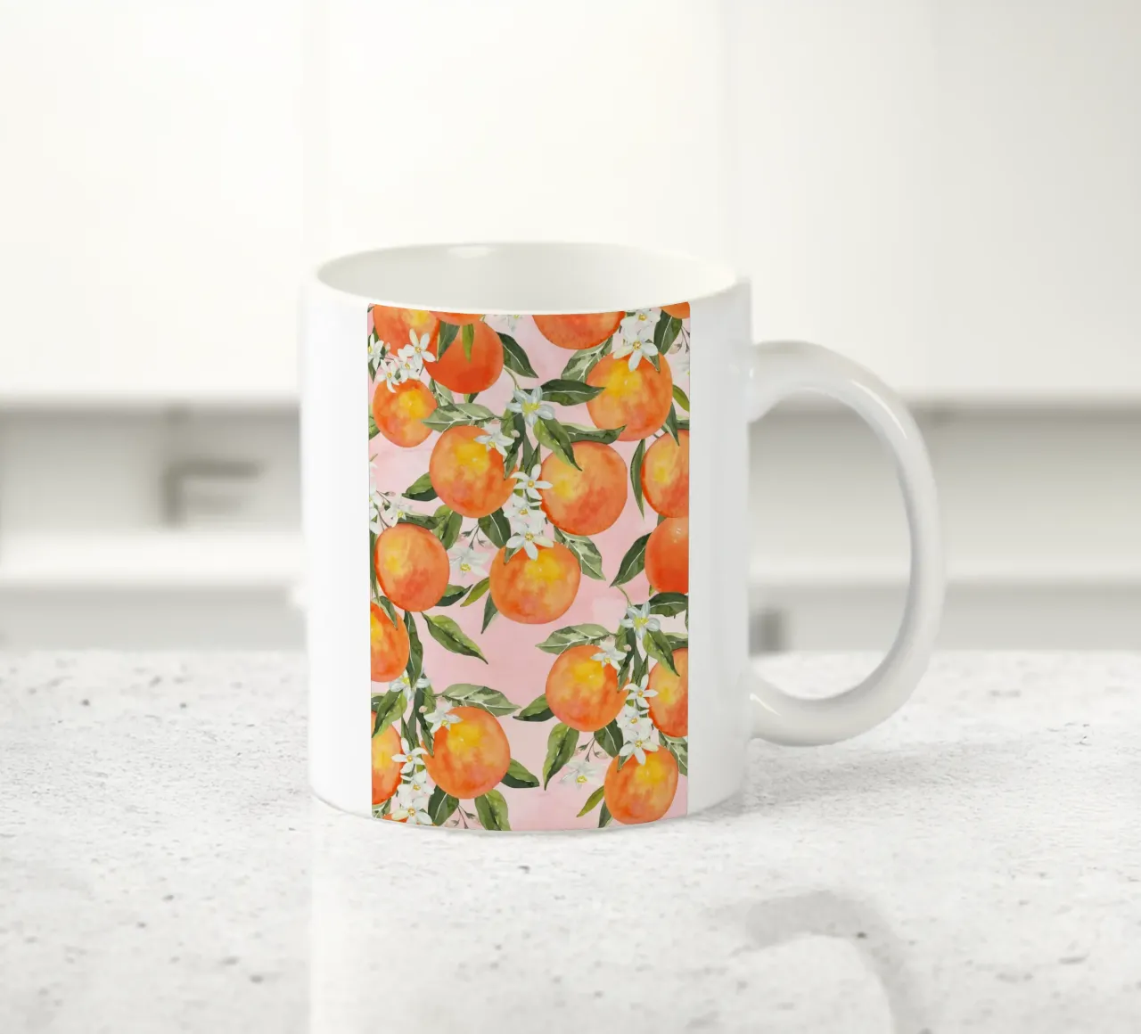 Orange Print, Fruit Poster, Italy Wall Art ceramic mug by Bella Studio