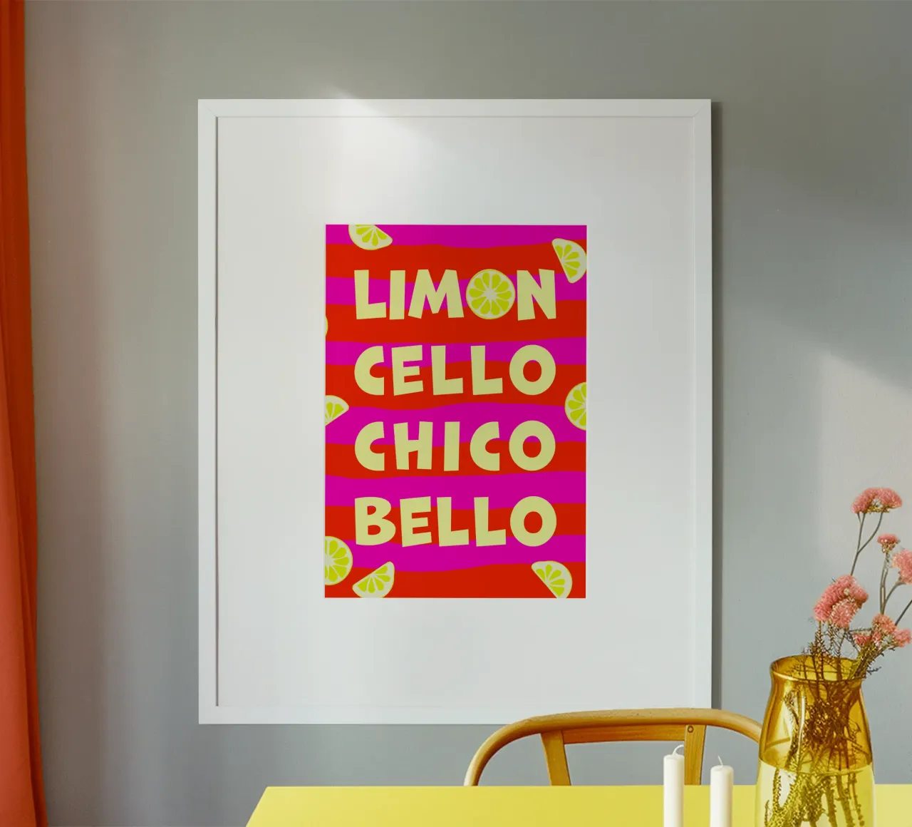 limoncello. chicobello. poster con telaio in alluminio da FRICKE DESIGN